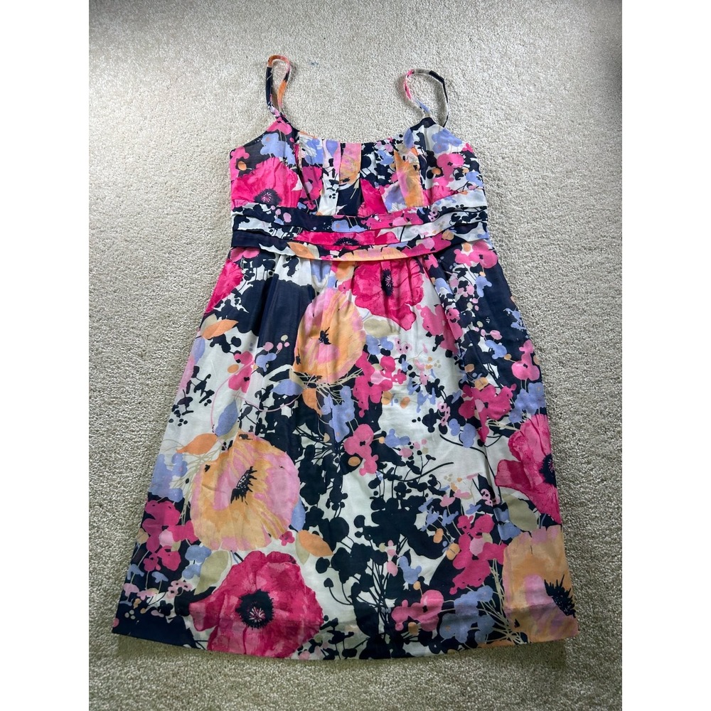 New York & Company Women's Floral Print Dress Size 10 Spaghetti Strap BloomCore